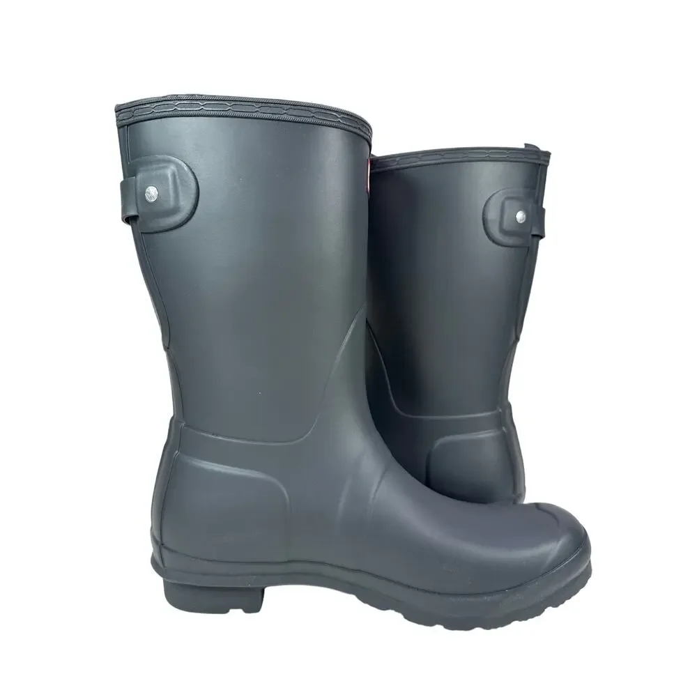 Hunter Original Short Rain Boots Womens 8 Dark Slate Rubber Adjustable‎ Buckle